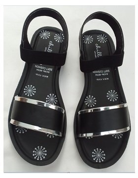 Chillax Flat Ladies Sandal Black Q108